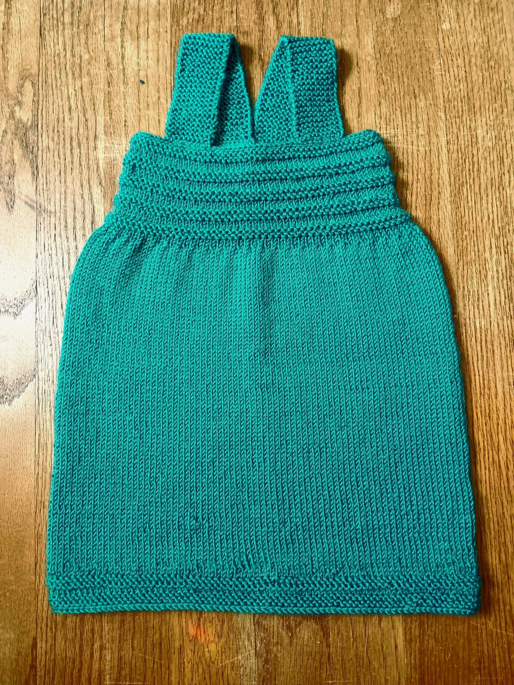 Handmade Handknit Toddler Girl Emerald Green Merino Wool Blend Jumper Dress 2T